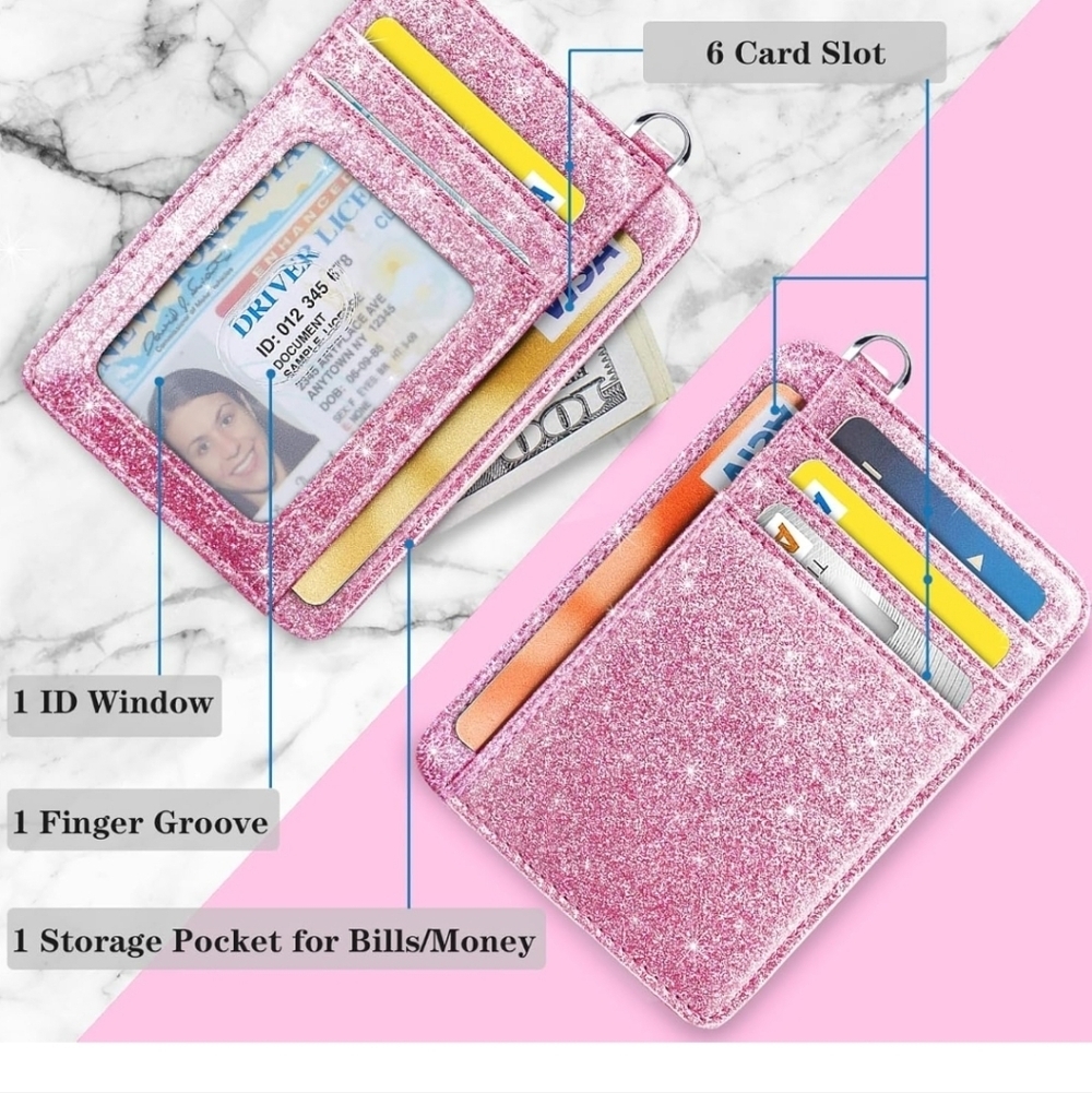 Glitter Pink Card Holder Wallet
